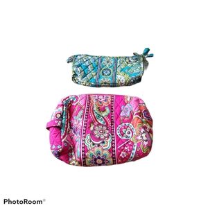 Vera Bradley large cosmetic bag & pencil pouch